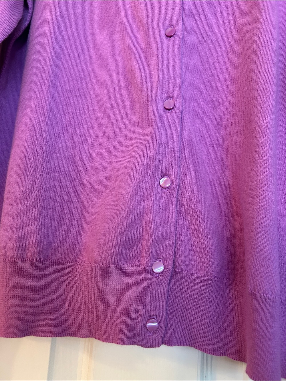 Ann Taylor Violet Crewneck Button-Front Cardigan - Picture 4 of 4